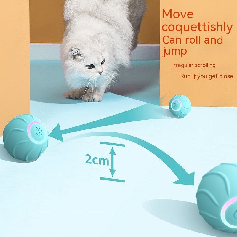 Interactive Cat Toy Rolling Ball Automatic Bouncing Ball USB Self Hi Teasing Kittens Jumping Ball