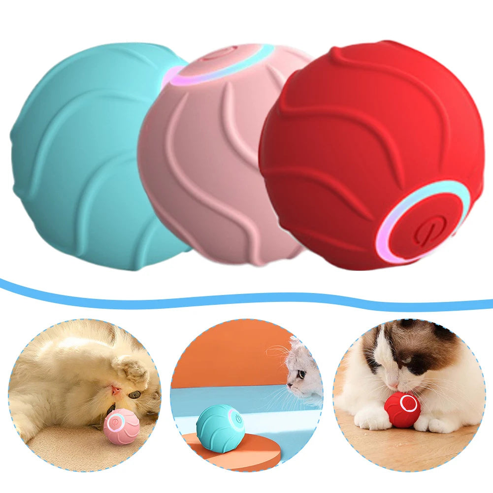 Interactive Cat Toy Rolling Ball Automatic Bouncing Ball USB Self Hi Teasing Kittens Jumping Ball